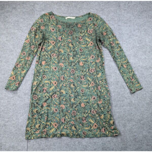 Peruvian Connection Tunic Dress Womens Small Dark Floral Modal Lagenlook Granola
